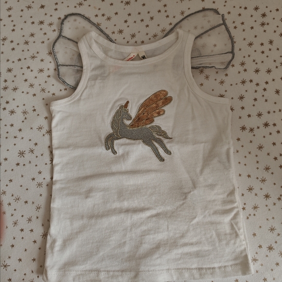 2/25 Little Princess Unicorn Tank Top with butterflies  wings - Picture 4 of 9